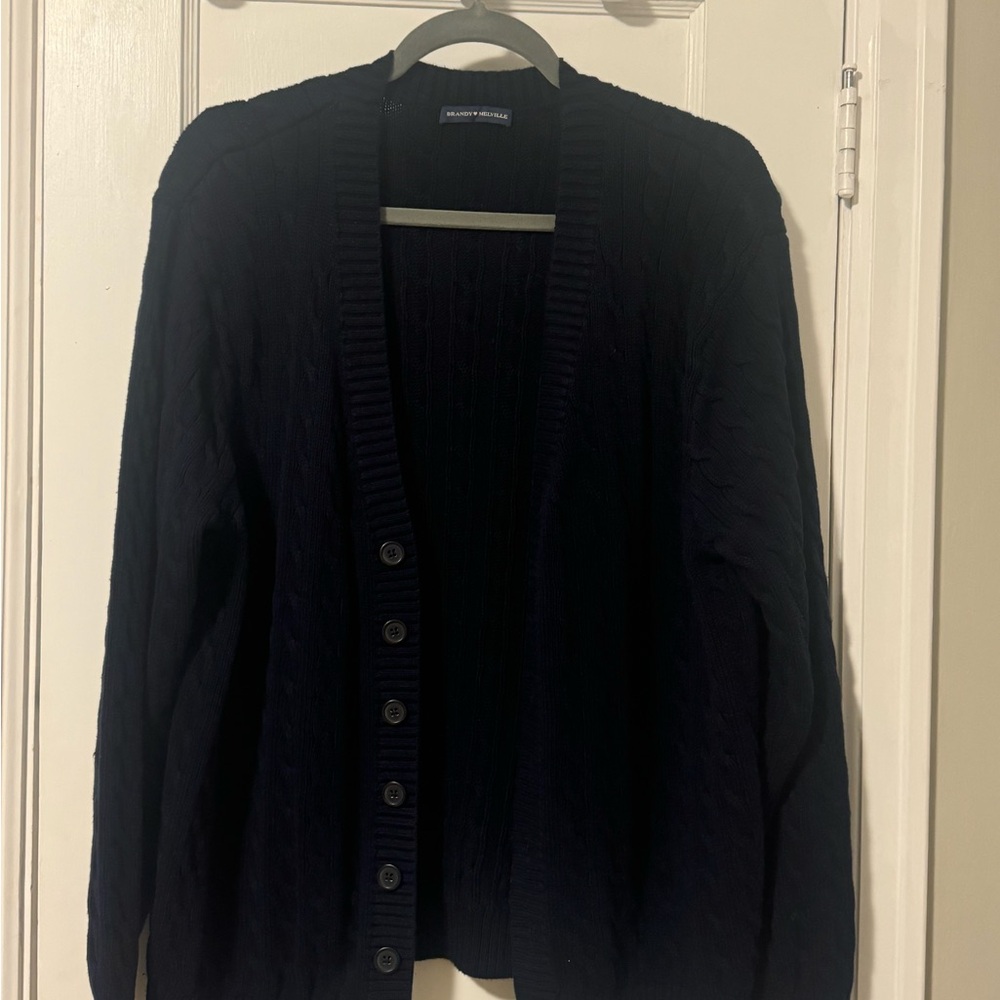 Brandy Melville Navy Cable Knit Cardigan